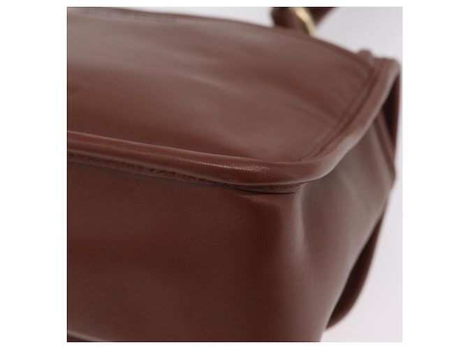 Borsa a tracolla Miu Miu Matelassé in pelle marrone tono oro Auth ka6427M - vista 18