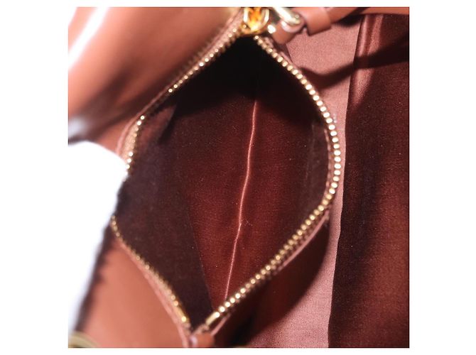 Borsa a tracolla Miu Miu Matelassé in pelle marrone tono oro Auth ka6427M - vista 27