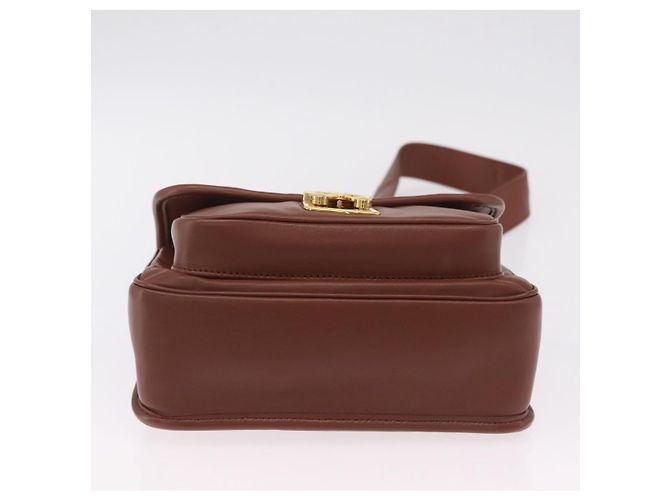 Borsa a tracolla Miu Miu Matelassé in pelle marrone tono oro Auth ka6427M - vista 5