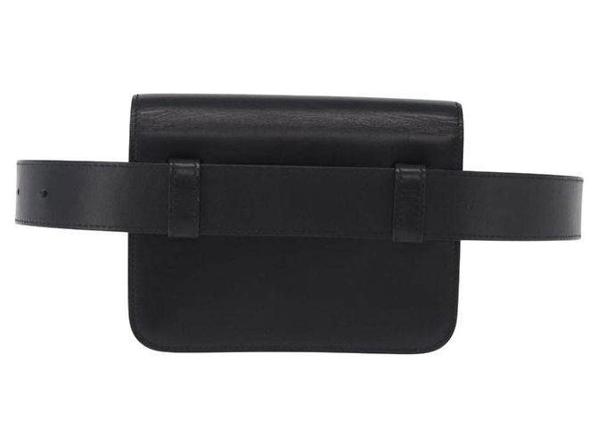 Borsa a tracolla BURBERRY in pelle nera e oro Auth ka6426V Nero - vista 2