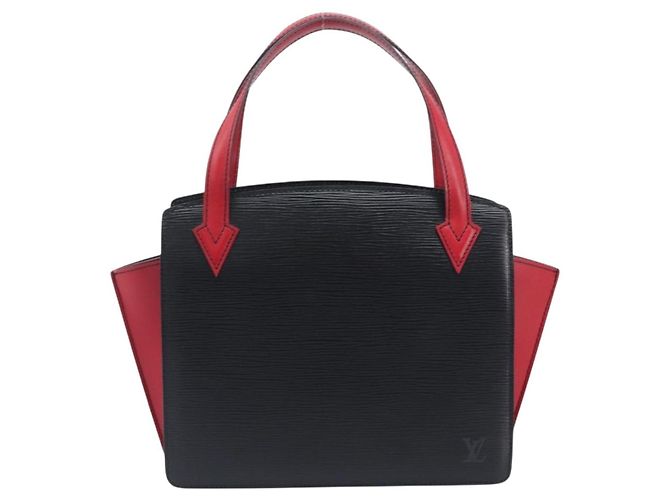 Borsa a mano LOUIS VUITTON Epi Varenne Nero Rosso M52387 LV Auth 206618 - vista 13