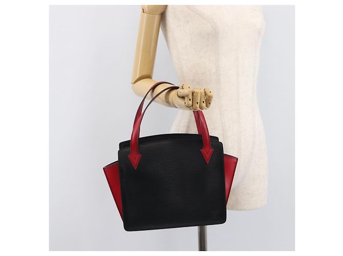 Borsa a mano LOUIS VUITTON Epi Varenne Nero Rosso M52387 LV Auth 206618 - vista 23