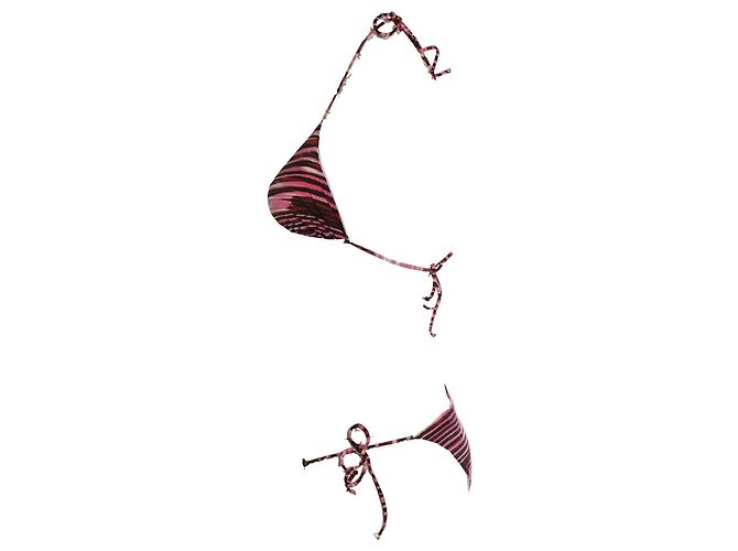 Missoni, Bikini a righe multicolore rosa e marrone - vista 2
