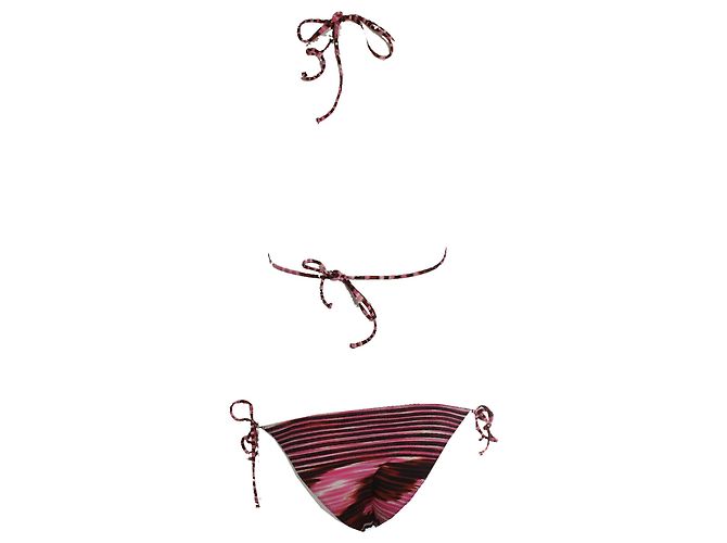 Missoni, Bikini a righe multicolore rosa e marrone - vista 3
