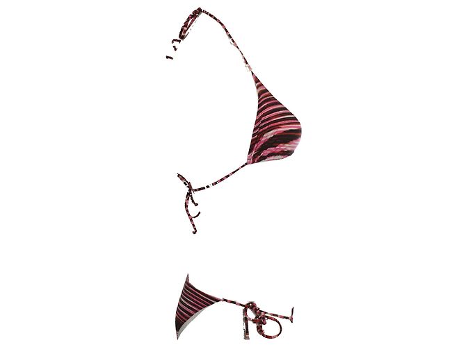 Missoni, Bikini a righe multicolore rosa e marrone - vista 4