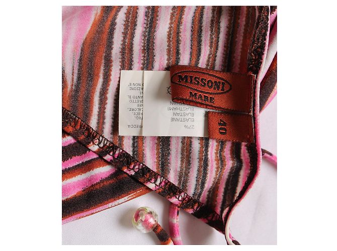 Missoni, Bikini a righe multicolore rosa e marrone - vista 7