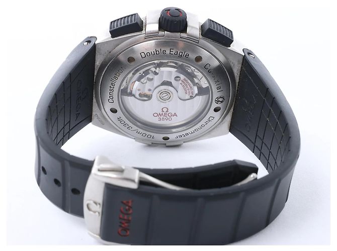 Omega Constellation Double Eagle 121.32.44.52.01.001 8507346 SS x Rubber AT Watch with Black Dial Nero - vista 7