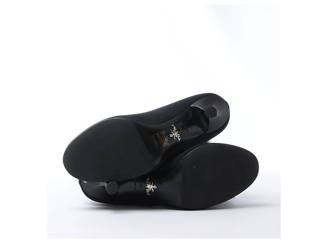 Prada Triangle Logo Leder x Stoff SOCK BOOTS in Schwarz, Größe EU 38 - Ansicht 9