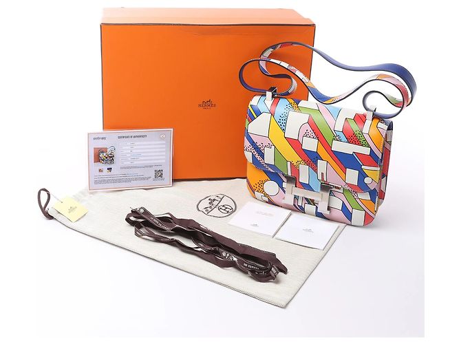 Hermès Hermes Constance 3 24 On A Summer Day Veau Swift Leather Crossbody Bag in Multicolor A:2017 Blu - vista 15