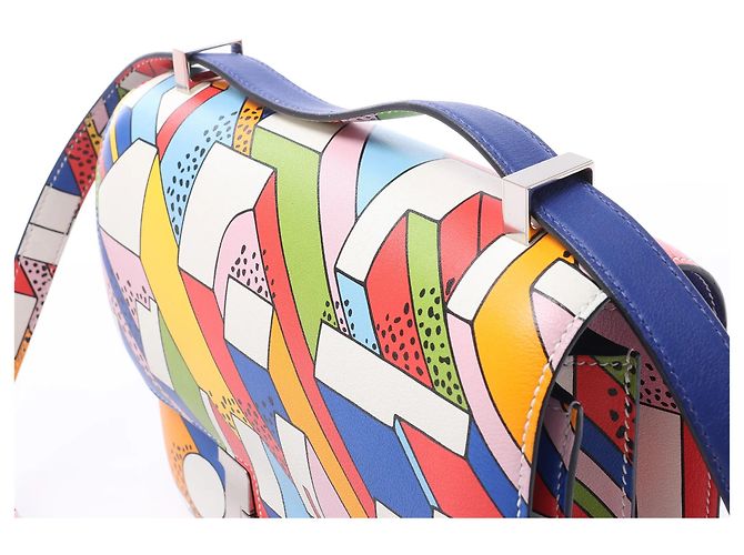 Hermès Hermes Constance 3 24 On A Summer Day Veau Swift Leather Crossbody Bag in Multicolor A:2017 Blu - vista 3