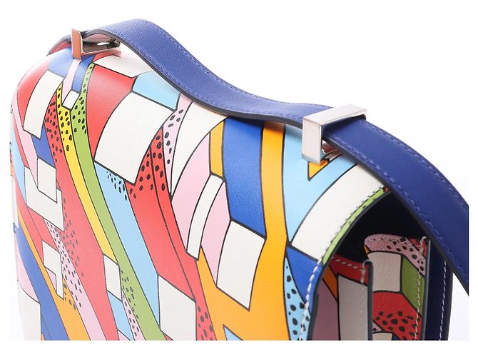 Hermès Hermes Constance 3 24 On A Summer Day Veau Swift Leather Crossbody Bag in Multicolor A:2017 Blu - vista 5