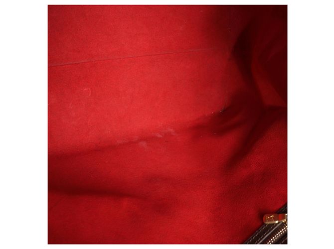 Borsa a tracolla Louis Vuitton Hampstead MM Damier Ebene in marrone Rosso - vista 12