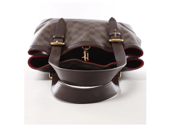 Borsa a tracolla Louis Vuitton Hampstead MM Damier Ebene in marrone Rosso - vista 7