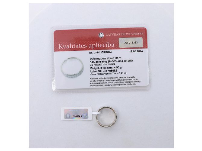 Autre Marque Bague Non Signe en or 14k (Au585) avec 30 diamants naturels Blanc - vue 11