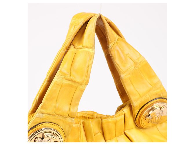 Gucci Exotic leathers - Alligator Hysteria 2-Wege Handtasche in Gelb - view 9