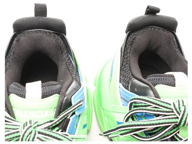 Baskets Balenciaga Track Panel Style en mesh et nylon Vert x Noir, Taille 36 EU - vue 10