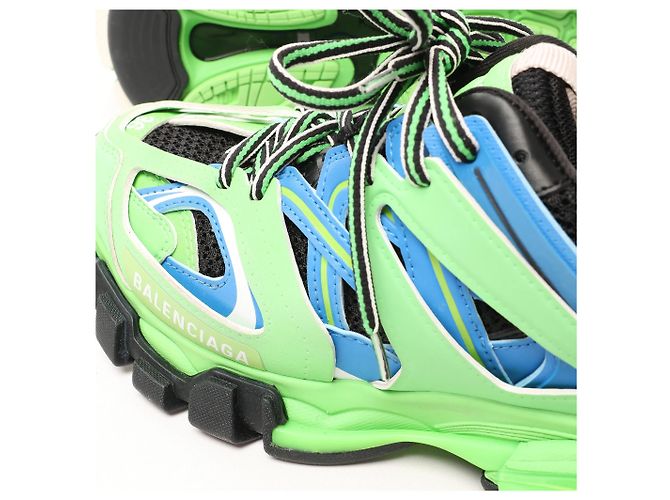 Baskets Balenciaga Track Panel Style en mesh et nylon Vert x Noir, Taille 36 EU - vue 12