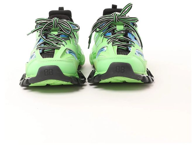 Baskets Balenciaga Track Panel Style en mesh et nylon Vert x Noir, Taille 36 EU - vue 4