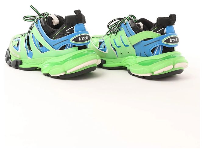 Baskets Balenciaga Track Panel Style en mesh et nylon Vert x Noir, Taille 36 EU - vue 7