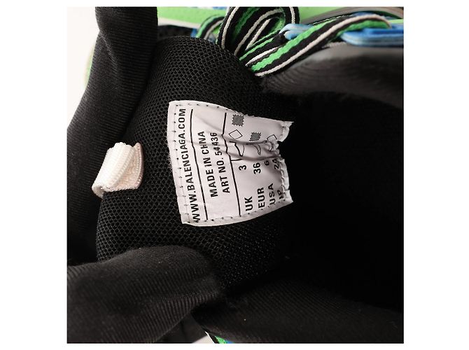 Baskets Balenciaga Track Panel Style en mesh et nylon Vert x Noir, Taille 36 EU - vue 8