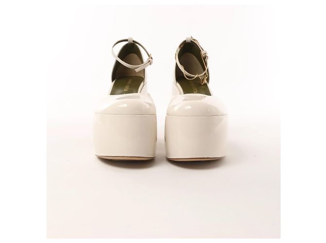 Autre Marque Maria Luca Giulia Platform Slingback Chunky Block Heels in Beige, Size 37 EU - Ansicht 4