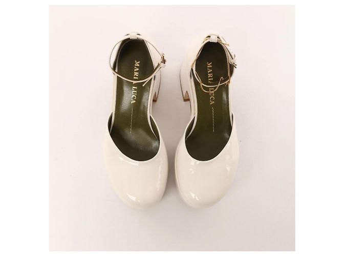 Autre Marque Maria Luca Giulia Platform Slingback Chunky Block Heels in Beige, Size 37 EU - Ansicht 5