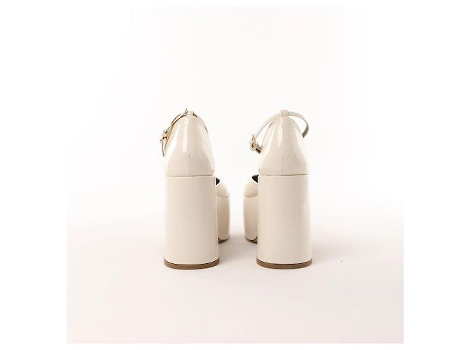 Autre Marque Maria Luca Giulia Platform Slingback Chunky Block Heels in Beige, Size 37 EU - Ansicht 7