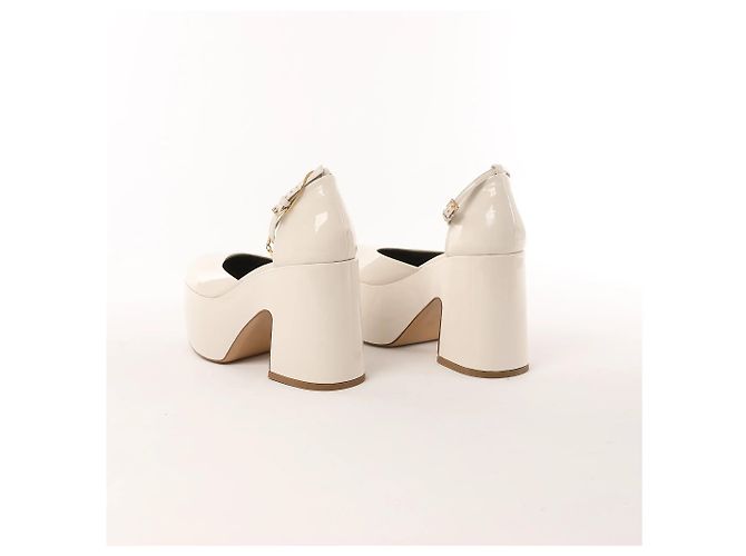 Autre Marque Maria Luca Giulia Platform Slingback Chunky Block Heels in Beige, Size 37 EU - Ansicht 8