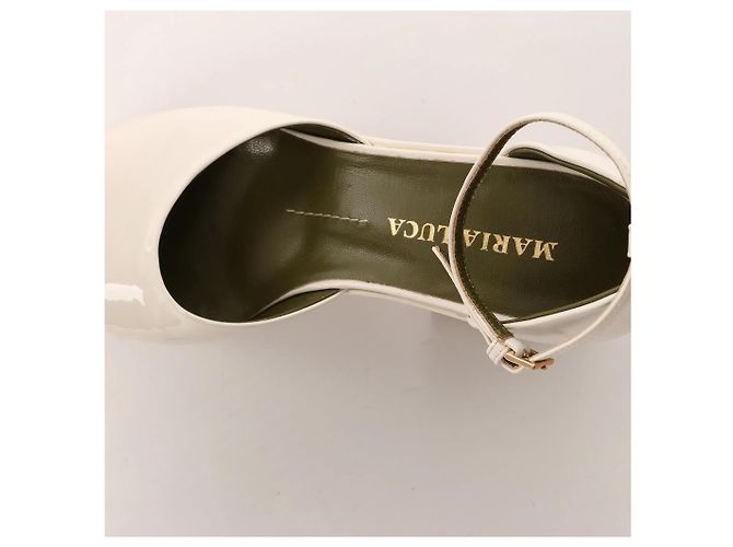 Autre Marque Maria Luca Giulia Platform Slingback Chunky Block Heels in Beige, Size 37 EU - Ansicht 9