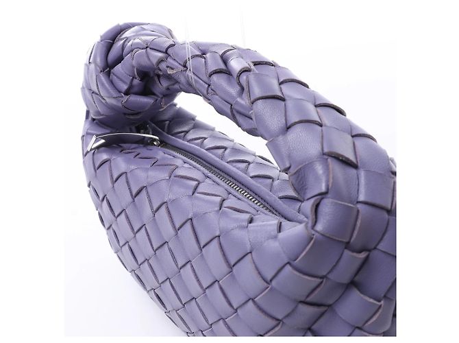 Borsa Bottega Veneta Jodie Mini in pelle Intrecciato, Viola Porpora - vista 3