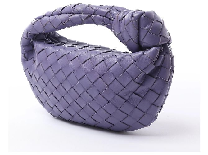 Borsa Bottega Veneta Jodie Mini in pelle Intrecciato, Viola Porpora - vista 4