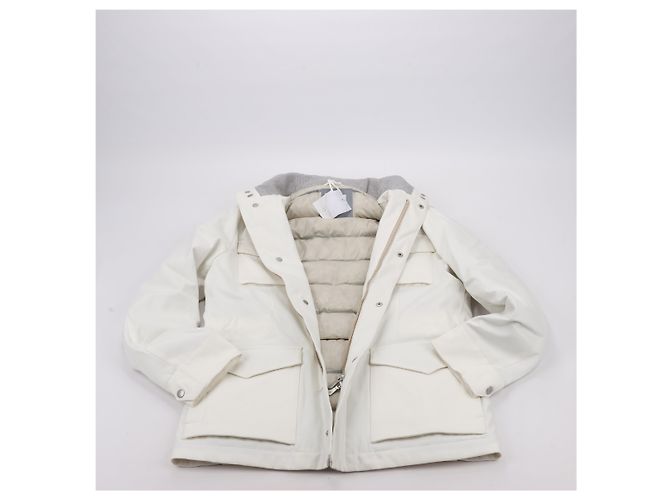 Autre Marque Eleventy White Quilted Down Jacket, Size 48 - view 4
