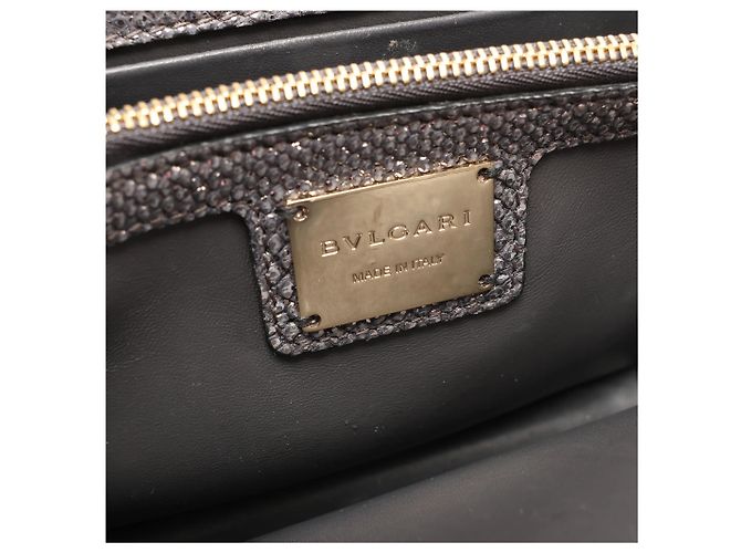Bulgari Borsa a tracolla in pelle con catena BVLGARI Serpenti in grigio - vista 11