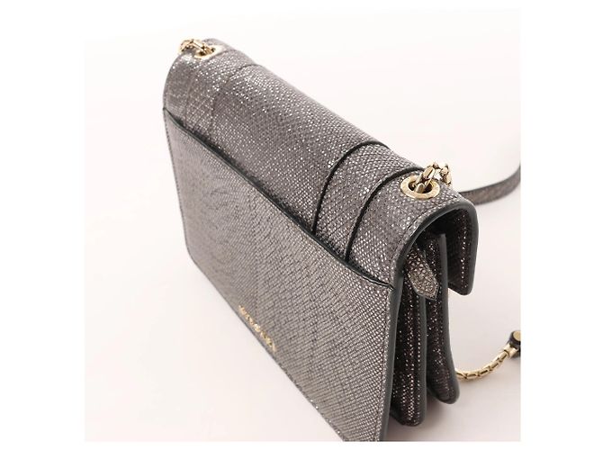 Bulgari Borsa a tracolla in pelle con catena BVLGARI Serpenti in grigio - vista 5