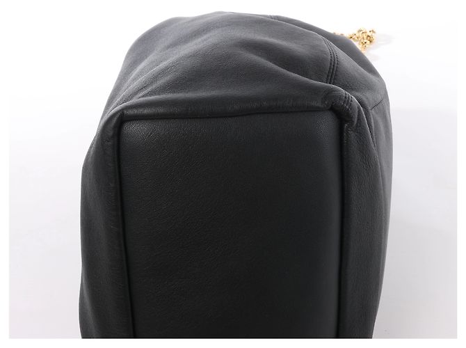Bolsa de Ombro Loewe Squishy Bag em Couro com Corrente, Preto - vista 9