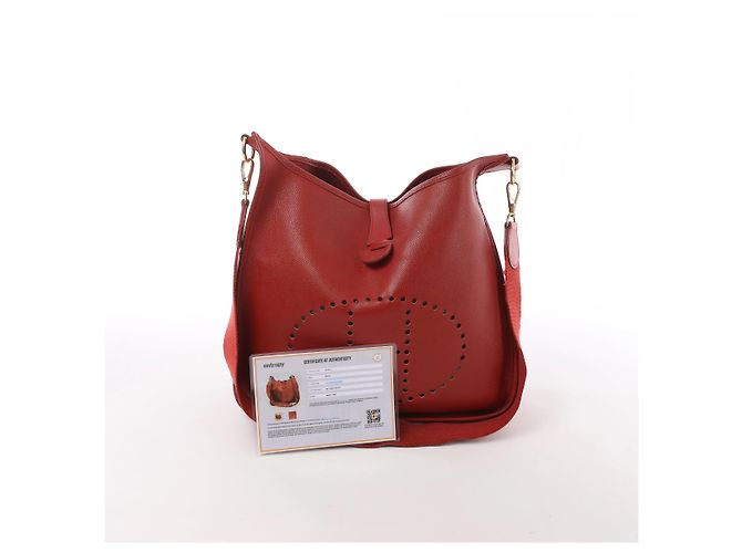 Evelyne Borsa a tracolla Hermès Evelyn I 33 GM Cushbell in Red Rouge vif A: 1997 Rosso - vista 12