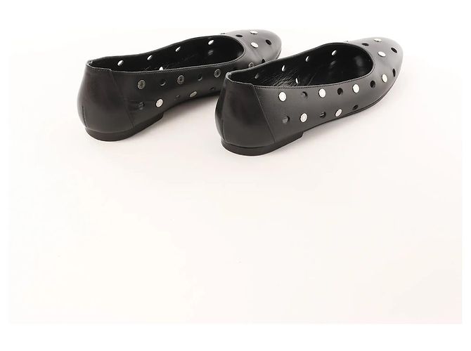 Hermès Serie Button Punching Sack Leather Ballet Flats un Black, Size 39 EU - view 10