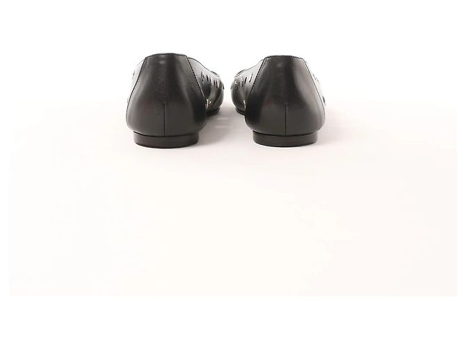 Hermès Serie Button Punching Sack Leather Ballet Flats un Black, Size 39 EU - view 8