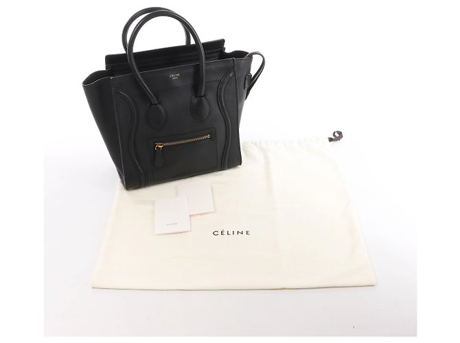 Céline Bolso de mano Celine Luggage Micro de piel en negro - vista 13