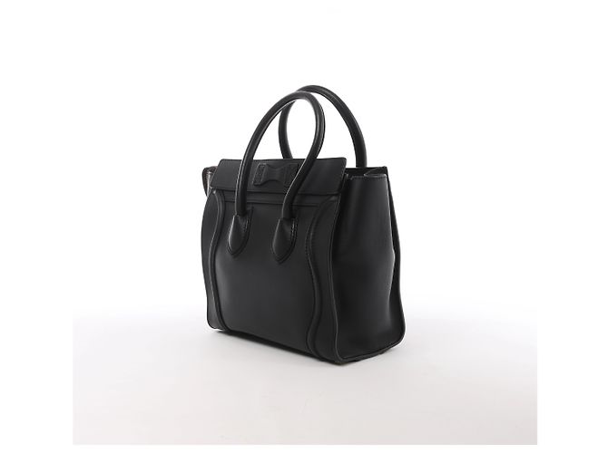 Céline Bolso de mano Celine Luggage Micro de piel en negro - vista 3