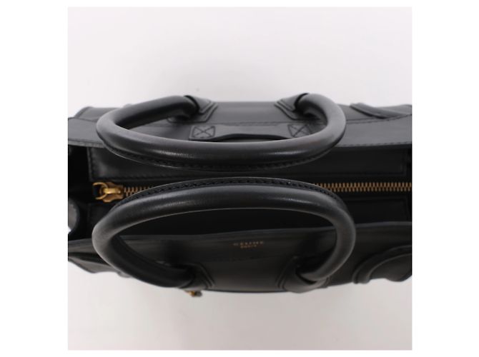 Céline Bolso de mano Celine Luggage Micro de piel en negro - vista 6