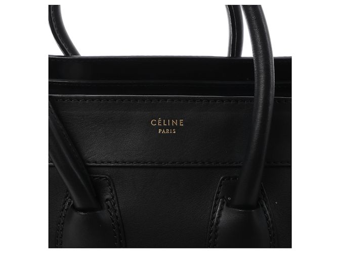 Céline Bolso de mano Celine Luggage Micro de piel en negro - vista 7