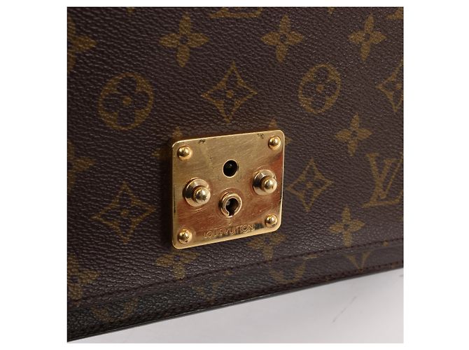Bolso de mano 2Way Louis Vuitton Monceau Monogram en Brown Castaño - vista 14