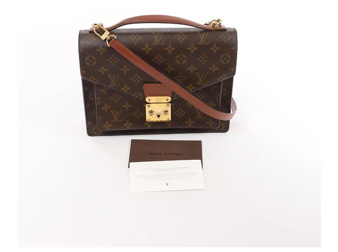 Bolso de mano 2Way Louis Vuitton Monceau Monogram en Brown Castaño - vista 15