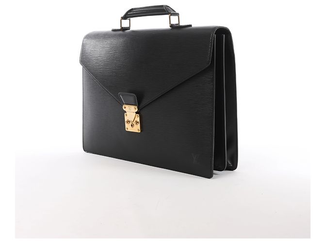 Mala de mão e pasta Louis Vuitton Serviette Ambassadeur em couro Epi preto - vista 2