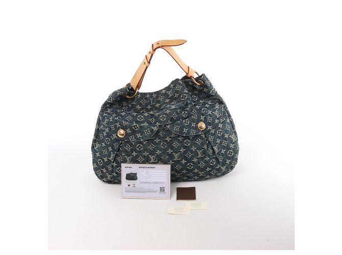 Borsa a tracolla Louis Vuitton Daily GM Denim in blu - vista 13