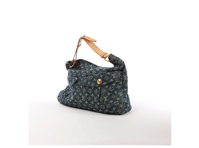Borsa a tracolla Louis Vuitton Daily GM Denim in blu - vista 2