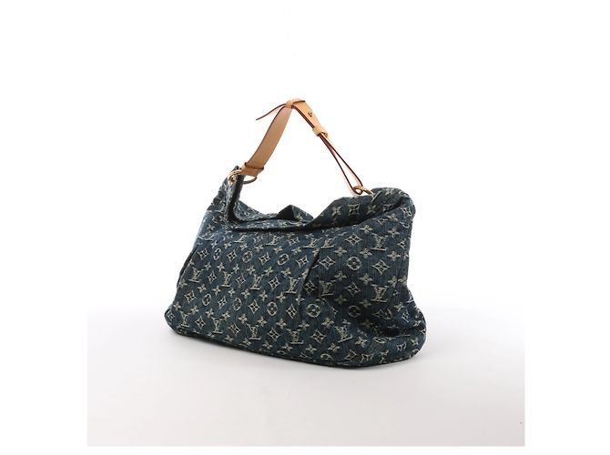 Borsa a tracolla Louis Vuitton Daily GM Denim in blu - vista 3