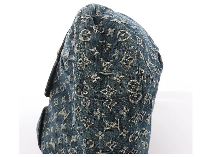 Borsa a tracolla Louis Vuitton Daily GM Denim in blu - vista 8