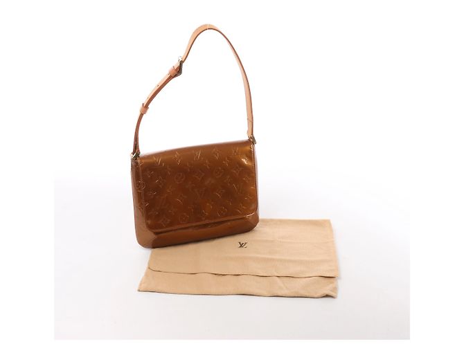 Borsa a tracolla Louis Vuitton Thompson Street in pelle Vernis marrone - vista 14
